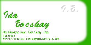 ida bocskay business card